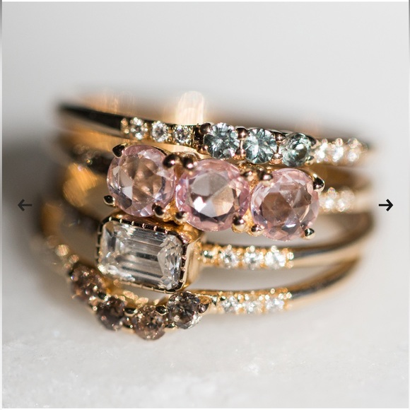 Jennie Kwon - Three Green Sapphire Equilibrium Ring (like new) - Picture 9 of 13